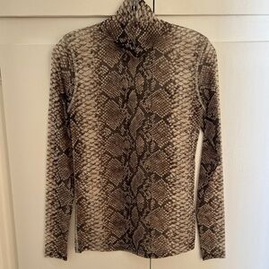Dries Van Noten Brown Mesh Snake Turtleneck - Small